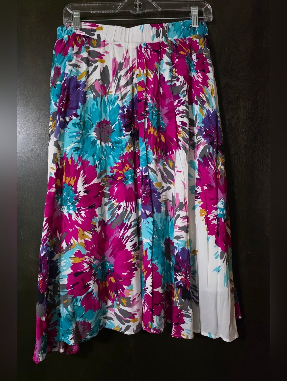 Old Navy Floral Midi Elastic Waist Skirt Side Pockets Lined Women's Size M - Picture 3 of 8